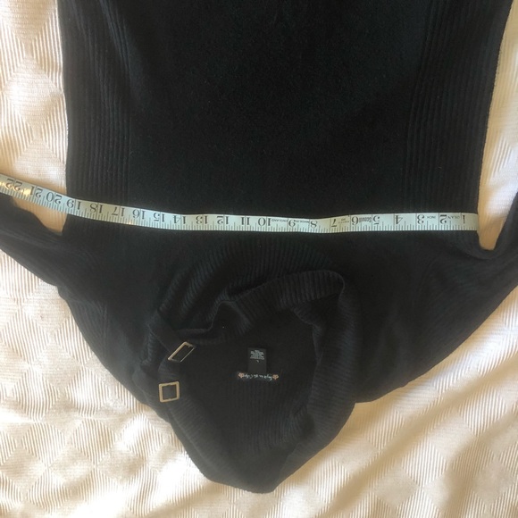 Black Cowl Neck Sweater with Buckle Detail - Picture 3 of 7